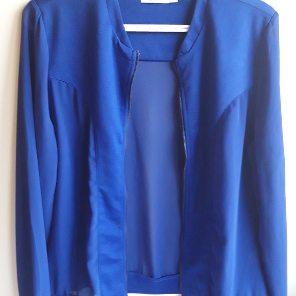 Reitman blue long sleeve with zipper women's top - Picture 7 of 14